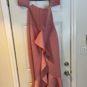 Elegant Pink Off-Shoulder Gown